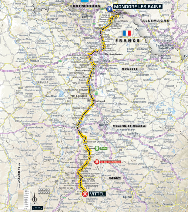 Karte der Etappe Nummer 4 der Tour de France 2017