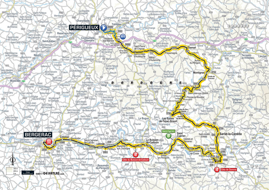 Karte der Etappe Nummer 10 der Tour de France 2017