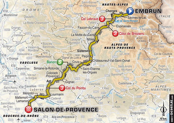 Karte der Etappe Nummer 18 der Tour de France 2017
