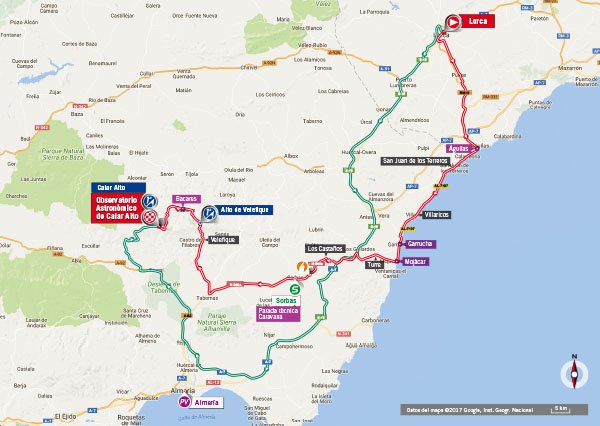 Karte der Etappe Nummer 11 der Vuelta España 2017