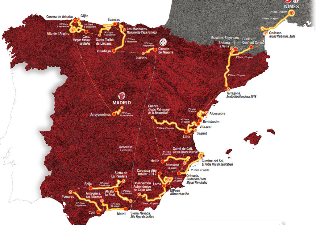 Karte Vuelta España 2017